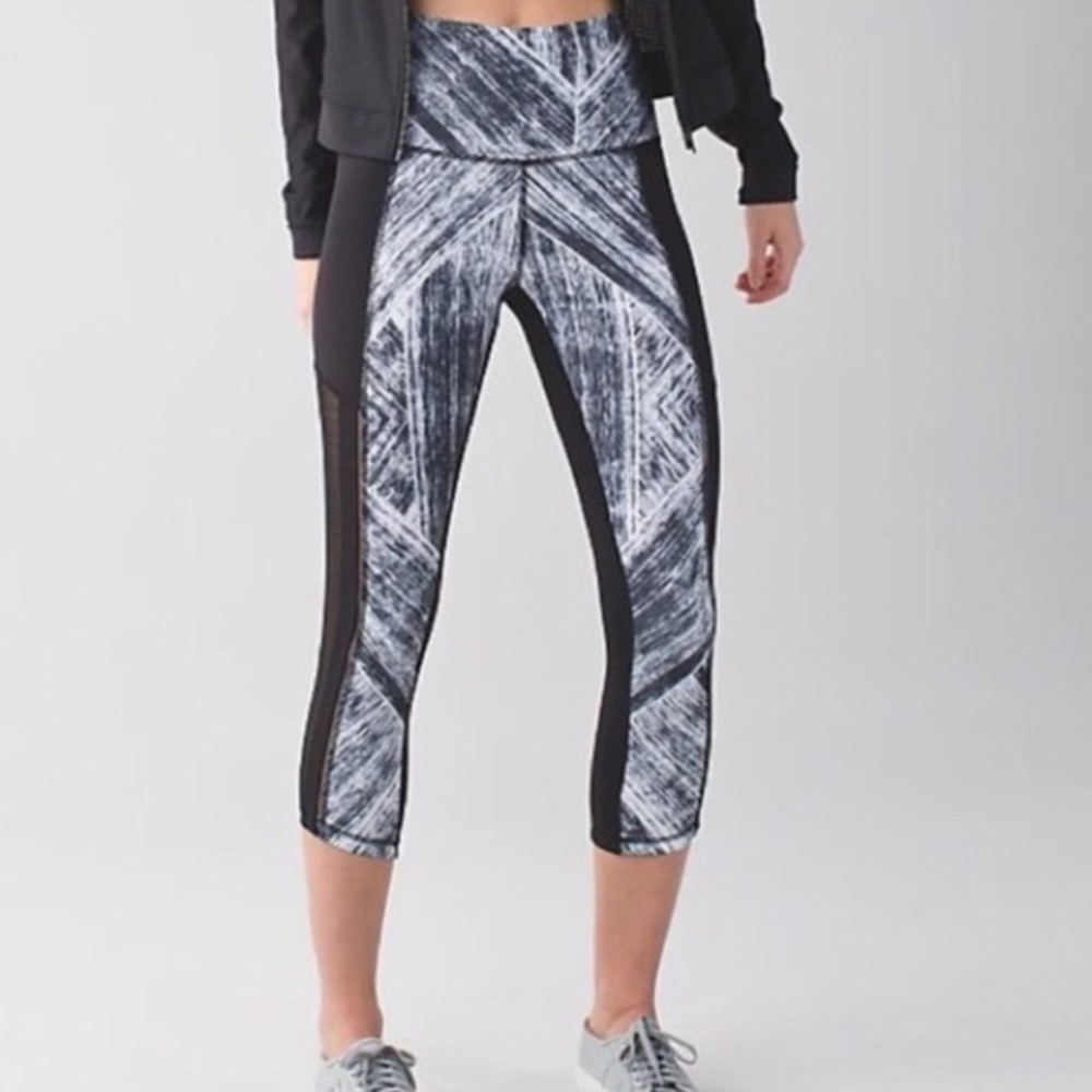 Lulu Lemon Black Mesh Hot to Street Crop - FINAL DROP